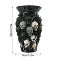 thumbnail image 3 of Gothic Skull Vase Decorative Flower Holder, Black Faceted Crystal Style Vase with 3D Skull Sculptures, Dark Gothic Home Decor Accent for Living Room, Tabletop, Shelf, Halloween Display, 3 of 6