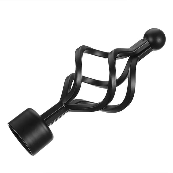 Toyvian 2Pcs Black Curtain Rod Finials Decorative Iron Ends Easy Install for Drapery Rods