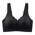 thumbnail image 4 of Alun Wireless Bras for Women No Underwire Full Coverage Adjustable Strap Comfort Ribbed Supportive Bra Massage Cups Push up Bralettes for Everyday Wear Black XXL, 4 of 4