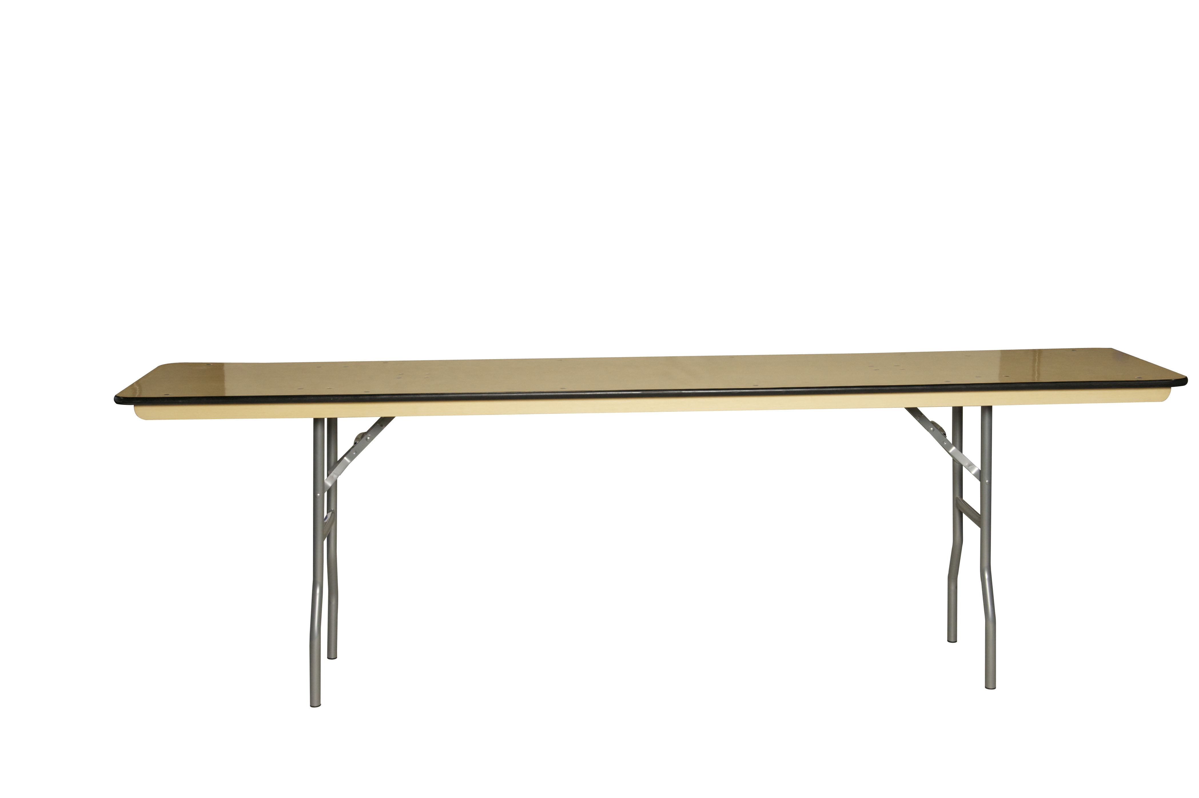 8' x 18" WFT Series Russian Birch Wood Folding Table - Rubber Edge