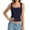 Navy, variant on Built in Bra Tank Tops for Women Summer Sleeveless Racerback Square Neck Casual Basic Ribbed Tops