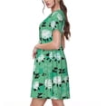 thumbnail image 2 of Lsque Mouton Zzz Imprimé Robe Décontractée pour Femmes T-Shirt Été Manches Courtes Col Rond Robes Évasées, 2 of 6