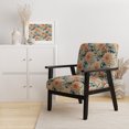 thumbnail image 2 of Designart "Soft Pastel Floral Tapestry III" Peach Eclectic Upholstered Accent Chair - Bohemian & Eclectic Arm Chair For Living Room, 2 of 5
