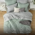 Cozy Comfort Sage Green King Comforter Set 7 Pieces Reversible Bed