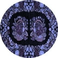 thumbnail image 1 of Ahgly Company Machine Washable Indoor Round Medallion Blue French Area Rugs, 7' Round, 1 of 4