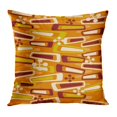 thumbnail image 1 of BOSDECO Orange 80S Retro Brown Abstract Pattern Creative Fantasy Leaf Pillowcase Pillow Cover Cushion Case 20x20 inch, 1 of 1