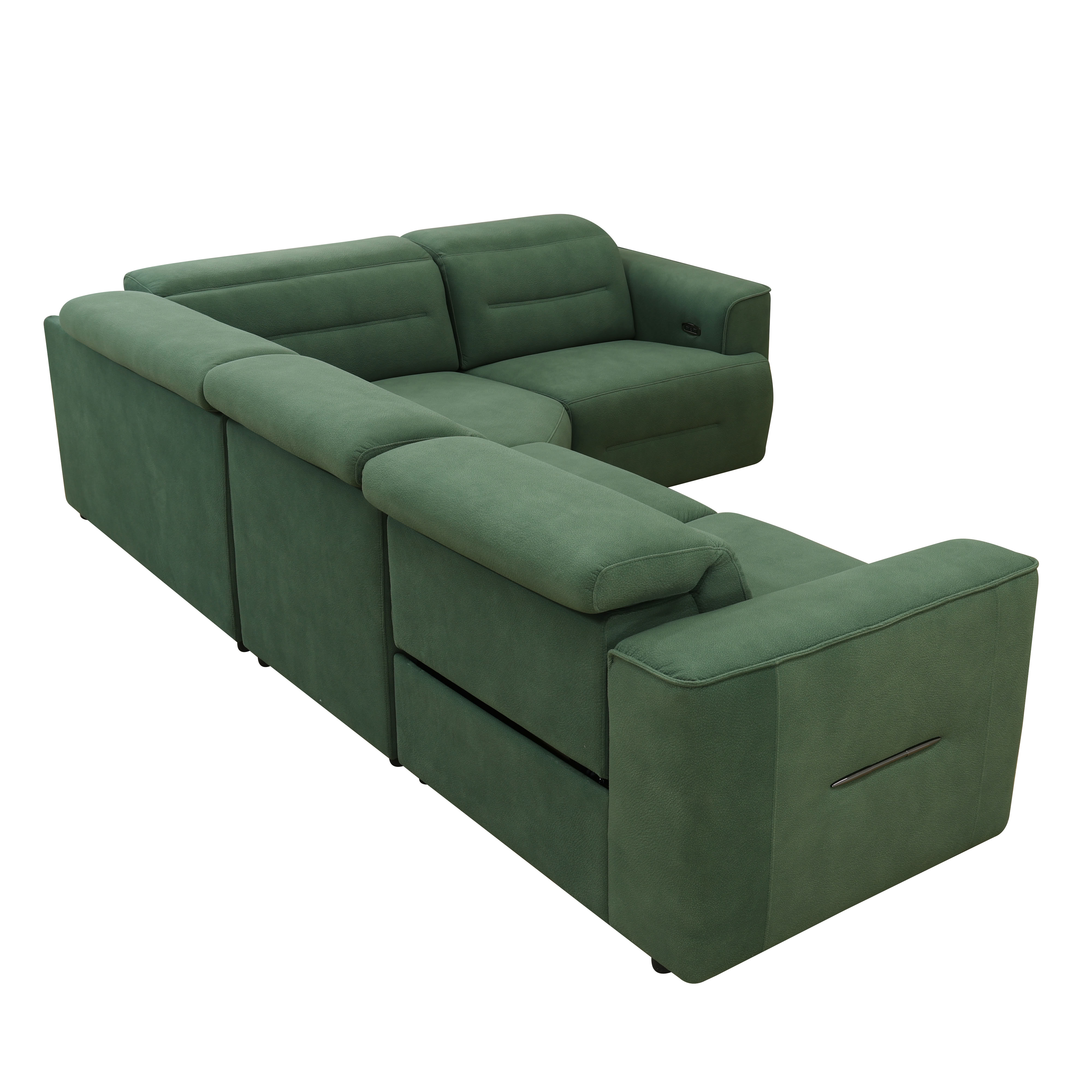 MAYEERTY 4-Seater Intelligent Recliner Sofa Set, Non-Pilling Fabric with Adjustable Headrest for Modern Family Living Rooms