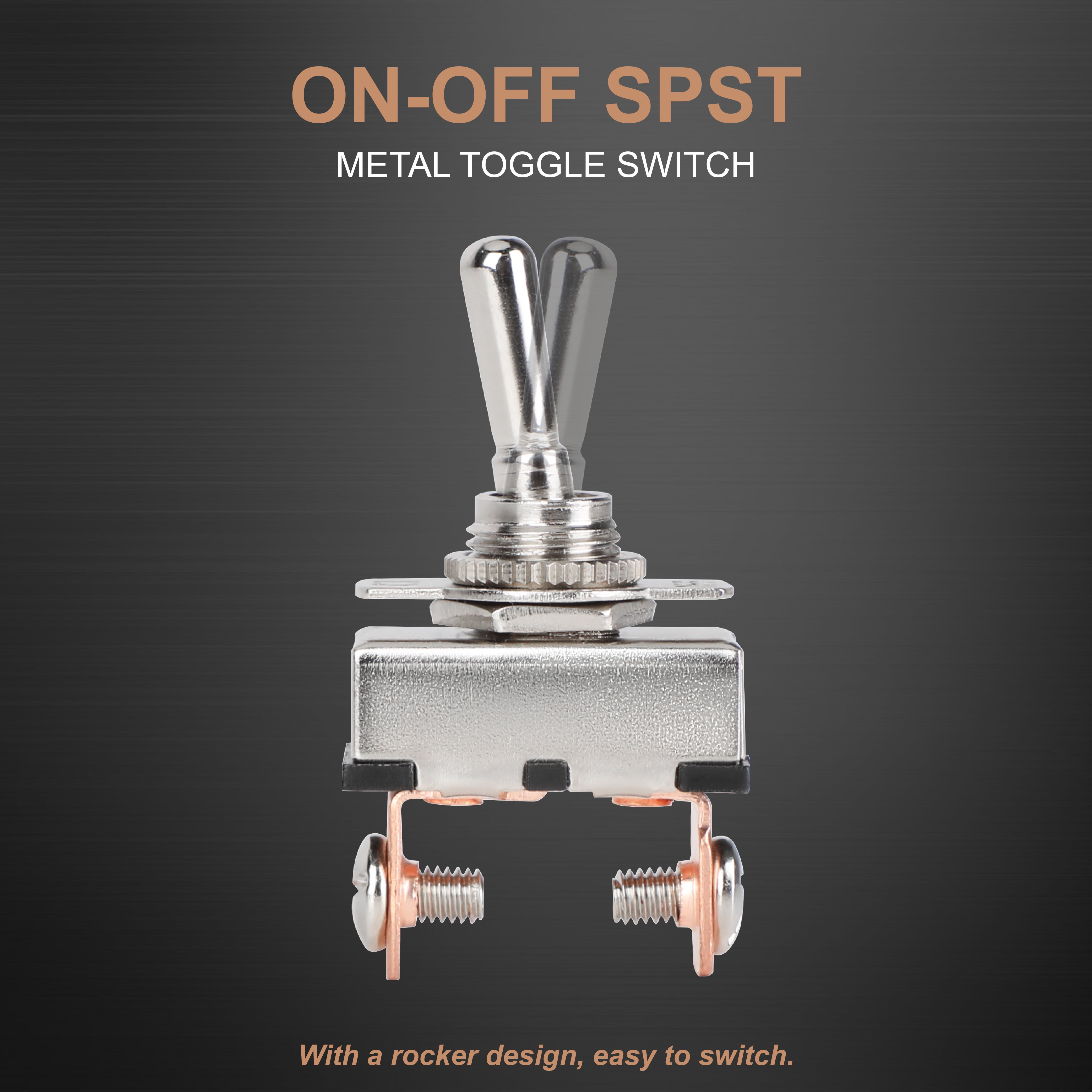EverStart Universal Metal Toggle Switch 20 Amp 12 Volt DC, Silver
