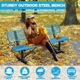 thumbnail image 6 of Gaonala 6ft Heavy Duty Metal Park Bench with Backrest Portable Frame for Shopping Malls Stores Patios Blue, 6 of 7