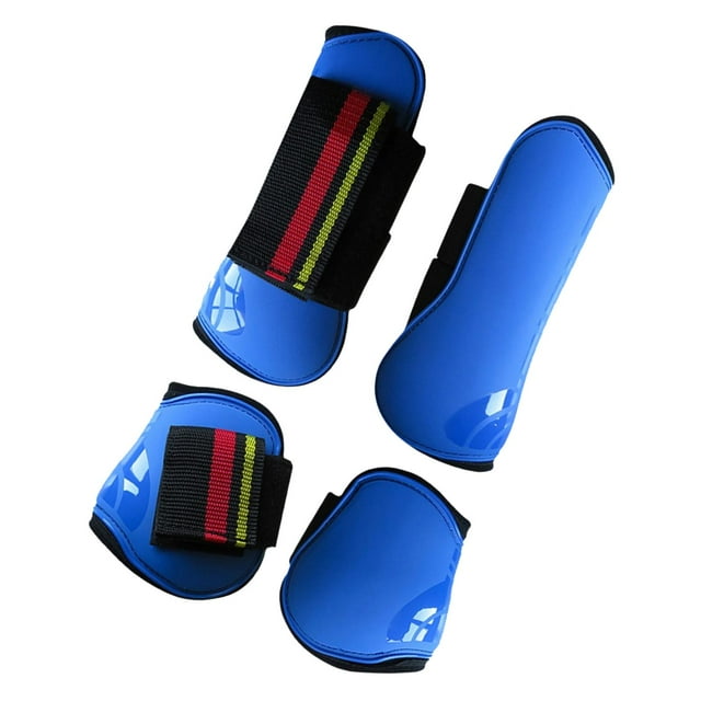 ziyahi 4 Pcs Tendon de Cheval pour Bottes Enveloppements pour Compétitions Noir Équestre Performance Bleu