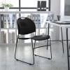Flash Furniture HERCULES Series 880 lb. Capacity Black Ultra-Compact Stack Chair with Black Powder Coated Frame