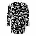 thumbnail image 4 of CYMMPU Blouses for Women Dressy Casual Crew Neck Tunic Tops Floral Pattern 3/4 Sleeve Fall Trendy Shirts Spring Tops Loose Fit Lightweight Basic Tees Multicolor M, 4 of 5