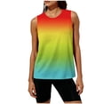 thumbnail image 2 of Uootdi Women's Activewear Gradient Color Back Split Sleeveless Solid Tops Gym Training Style Soft Stretchy Slim Fit Shirts Gift, 2 of 5