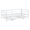 thumbnail image 5 of Tcbosik Daybed with Trundle, Twin Size Sofa Bed, Heavy Duty Metal Bed Frame for Small Space, Living Room, Guest Room, Bedroom, White, 5 of 11