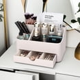 thumbnail image 3 of Organizador de maquillaje KINGFOM Leather con cajón beige, 3 of 9