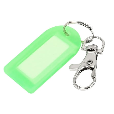 Unique Bargains Green Plastic Name ID Tags Label Luggage Suitcase Bag Split Rings Keychain