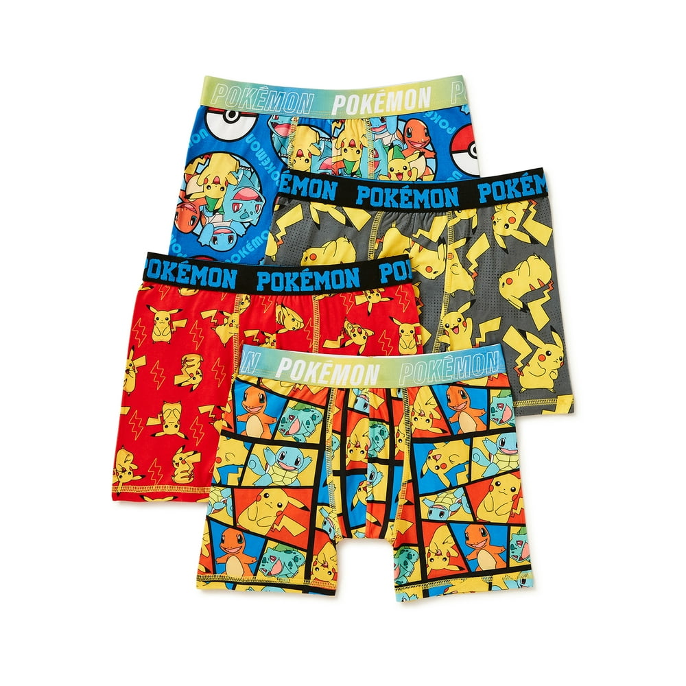 Pokémon Boy's Pokémon 4pk Boxer Brief, Size 414