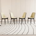 thumbnail image 2 of 4 Dining Chairs With Pu Leather Cover - , Black Metal Legs, Comfortable Curved Back For Enjoyment (beige And 4 Chair , Modern Relaxing Cushions, Ergonomic A Tranquil Moment, 2 of 7