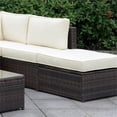 thumbnail image 4 of Bowery Hill Contemporary Rattan Square Patio Ottoman in Brown and Beige, 4 of 5