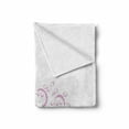 thumbnail image 2 of Japanese Soft Flannel Fleece Throw Blanket, Spiral Fashioned Swirling Genus Magnolia Foliage Enclosed Leaf Whorls Motif, Cozy Plush for Indoor and Outdoor Use, 50" x 60", Red White, by Ambesonne, 2 of 6