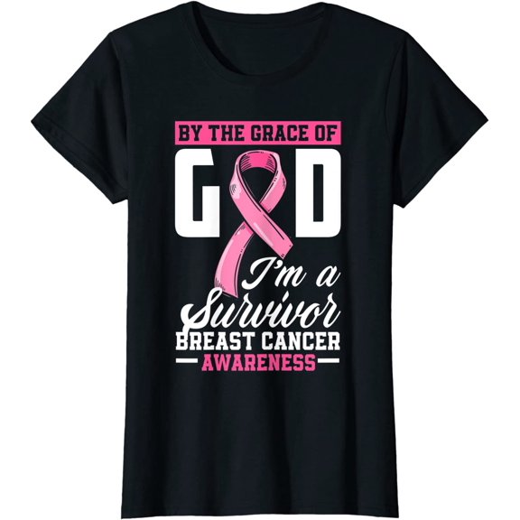 By The Grace God I'm A Survivor Breast Cancer Survivor T-Shirt