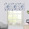 thumbnail image 4 of Spring Summer Blue Floral Leaf Curtain Valances for Windows Watercolor Leaves Kitchen Curtains 54x18 Inch Short Farmhouse Rod Pocket Window Treatment Valance 1 Panel for Living Room Bedroom Decor, 4 of 6