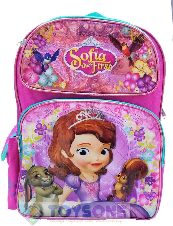 Disney Sofia the First 12" Canvas Pink School Large Backpack Toddler 