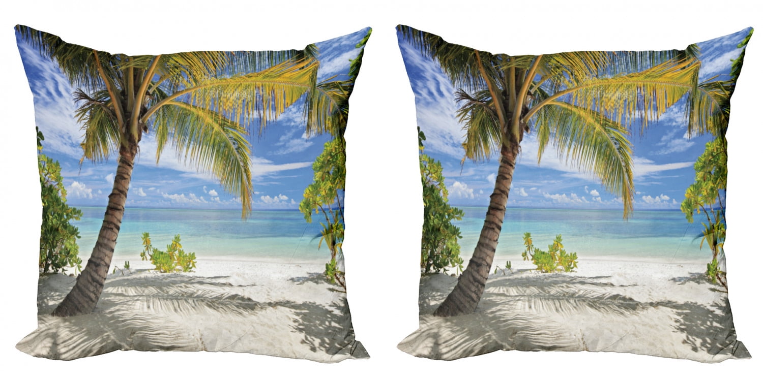 18x18 PALM TREE Tropical Beach Ocean Tapestry Cushion Pillow 