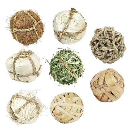 EHJRE Rabbit Chew Grass Balls Rolling Activity Play Balls Small Animal Chew Ball Toy for Bunny Guinea Pigs Playing Gnawing Biting Teeth Grinding