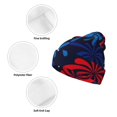 thumbnail image 3 of Easygdp Red White Blue Fireworks Winter Beanie for Men Women Beanie Knit Hat Cuffed Cap Beanie Knit Chunky Snow Cap, 3 of 6