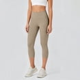 thumbnail image 5 of Wensltd Women's Capri Length Yoga Pants Solid Soft Stretchy High Waist Side Pocket Daily Pants, 5 of 8