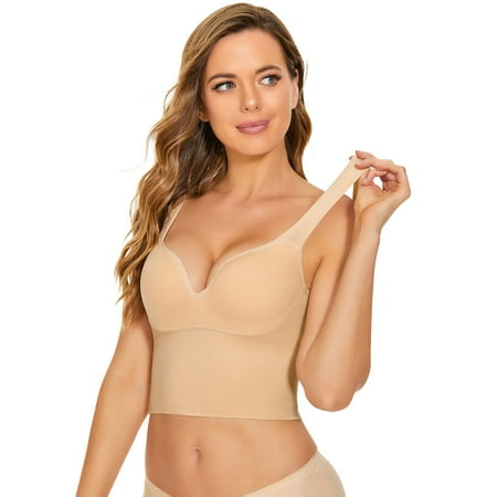 eczipvz Lingerie for Women Plus Size Women s Full Coverage Plus Size Comfort Minimizer Bra Wirefree Non Padded Khaki XXL