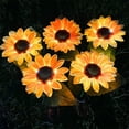 thumbnail image 4 of Luces solares de girasol para jardín, LED impermeables exteriores, flores de seda, alimentadas por energía solar, para decoración de césped en el jardín, 4 of 7