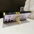 thumbnail image 2 of for Samsung Galaxy A16 Kickstand Case, Glitter Luxury Woman Girly Cute Butterfly Ring Holder Foldable Stand Shockproof Floral Pattern Golden Plated Soft TPU Flexible Cover for A16 5G, Purple, 2 of 13