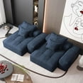 thumbnail image 5 of Modular Sectional Sofa with Chaise Lounges, DIY Combination Tufted Sofa Set, Sparkling Chenille Fabric, No Assembly Required, Blue, 5 of 9