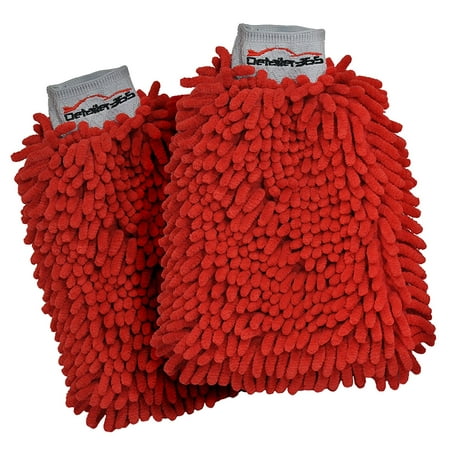 - Detailer 365 Premium Red Microfiber Car Wash Mitt - Red, Two Pack