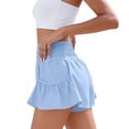 thumbnail image 7 of Sewkxo Womens High Waisted Shorts Athletic Running Shorts Workout Gym Quick Dry Flowy Shorts with Pockets,Sky Blue S, 7 of 7