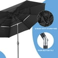 thumbnail image 2 of Ainfox 10ft Patio Umbrella 3 Tiers,Outdoor Table Market Umbrella w/Tilt Adjustment and Crank for Garden,Deck,Beach,Backyard,Pool,Black, 2 of 8