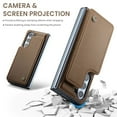 thumbnail image 3 of SaniMore for Samsung Galaxy Z Fold 3 Wallet Case, RFID Blocking PU Leather Kickstand Credit Slots Flip Folio Protective Case, Double Magnetic Clasp Durable Shockproof Cover for Z Fold 3, Brown, 3 of 8