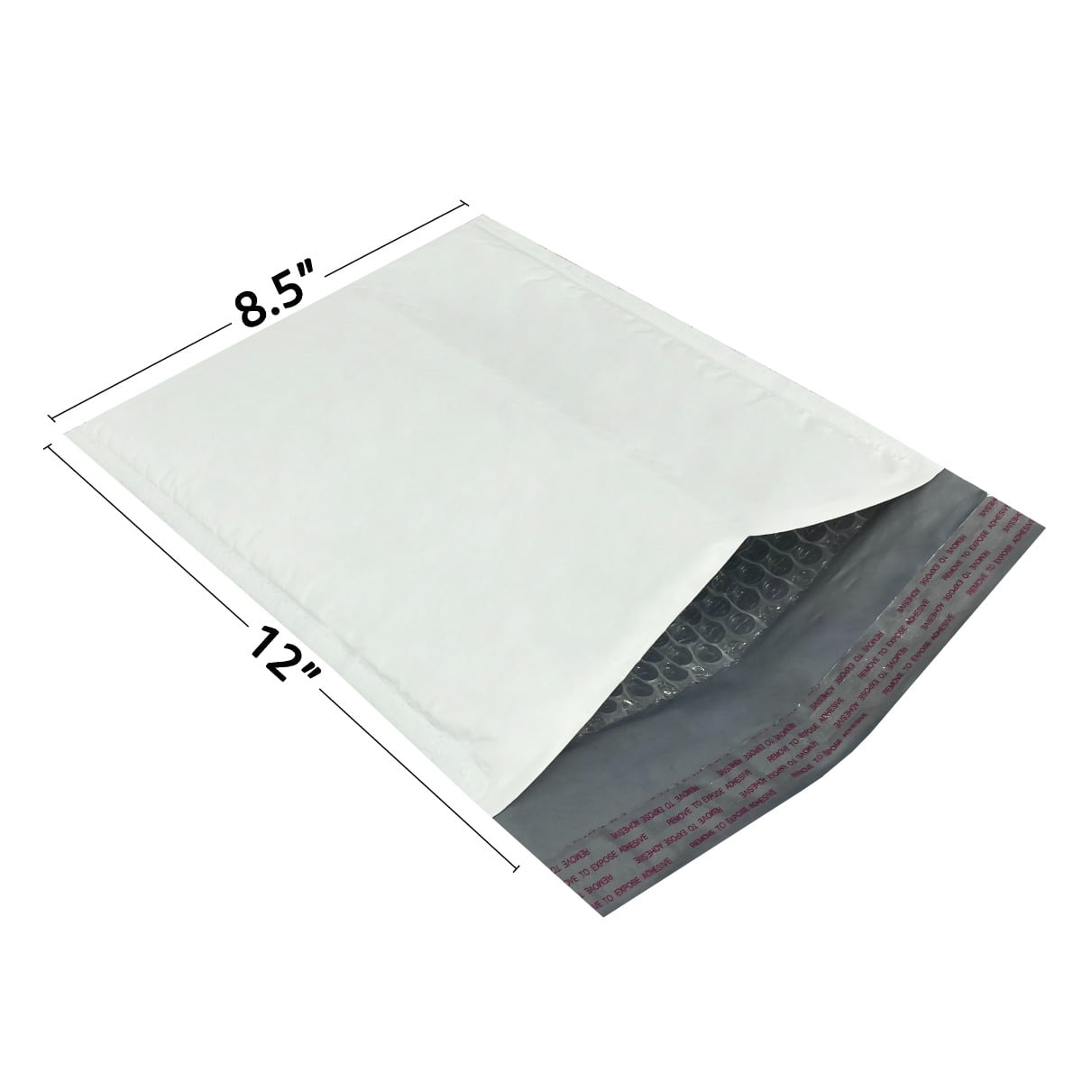 StarBoxes 50 Poly Bubble Mailer Bags 8.5"x12" - #2 White Self-Sealing