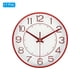 thumbnail image 3 of Reloj de pared de 8 pulgadas, a batería, silencioso, sin tictac, reloj redondo moderno, rojo, 3 of 6