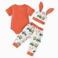 thumbnail image 6 of CAUYDY 0 3 6 9 12 18 Months Cute Baby Boy Clothes Cute Romper Set 3Pcs Newborn Infant Picture Outfit Boys Fall Winter Preemie Layette Set (Sizes 0-3 Months,Orange), 6 of 9