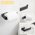 thumbnail image 3 of 6-Piece Matte Black Bathroom Hardware Set Stainless Steel Wall Mounted Towel Bar and Accessories, 3 of 7