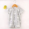 thumbnail image 2 of Zwiiyzr 0-1T Newborn Infant Unisex Baby Boy Girl Spring Onesie Short Sleeve Footless Rompers Button Bodysuit One Piece Jumpsuit Outfits Clothes Gray, 2 of 3
