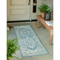 thumbnail image 3 of Unique Loom Outdoor Traditional Collection Area Rug - Valeria (2' x 6' 1" Runner Aqua/Ivory), 3 of 9