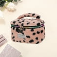 thumbnail image 3 of Unique Bargains 1 Pc Leopard Pattern Drawstring Makeup Bag for Vacation Business Travel Plush Pink, 3 of 6