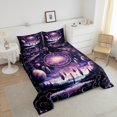 thumbnail image 3 of Juego de cama con estampado de plumas para niños y niñas,Purple Boho Dream Catcher All Season, 3 of 5
