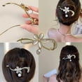 thumbnail image 2 of 2022 Ins Style Elegant Hairpin, Pearl Hair Claw, Butterfly Hair Clip, Trendy Pearl French Hair Barrettes Ins Styling Hair Clips Strong Hold Hair Jaw Clips for Women Girls (#1), 2 of 9