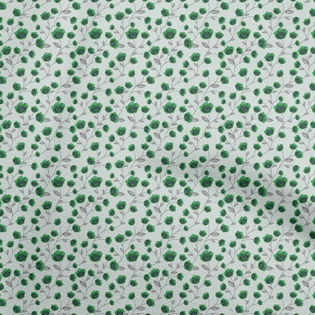 oneOone Viscose Jersey Green Fabric Florals Sewing Craft Projects Fabric Prints By Yard 60 Inch Wide