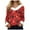 Brick Red, variant on zaveiop Women's Christmas Graphic Print Sweatshirt - Faux Fur Trim V-Neck Long Sleeve Holiday Pullover Sweater (Brick Red, M)